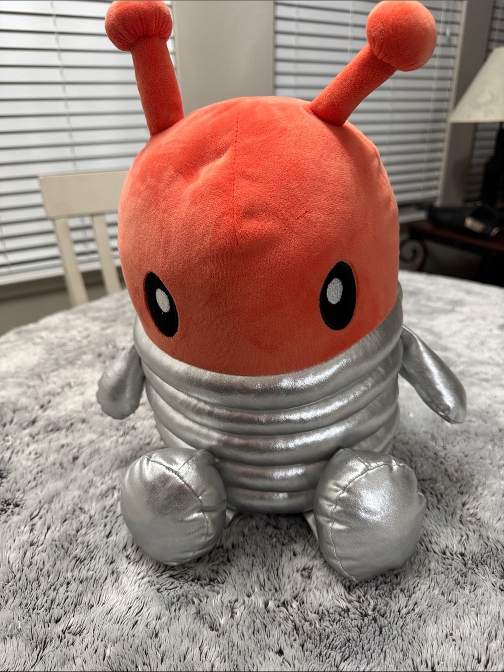 Pillowfort Alien Suit Figural Throw Pillow Bright Orange‎ Metallic Plush Animal